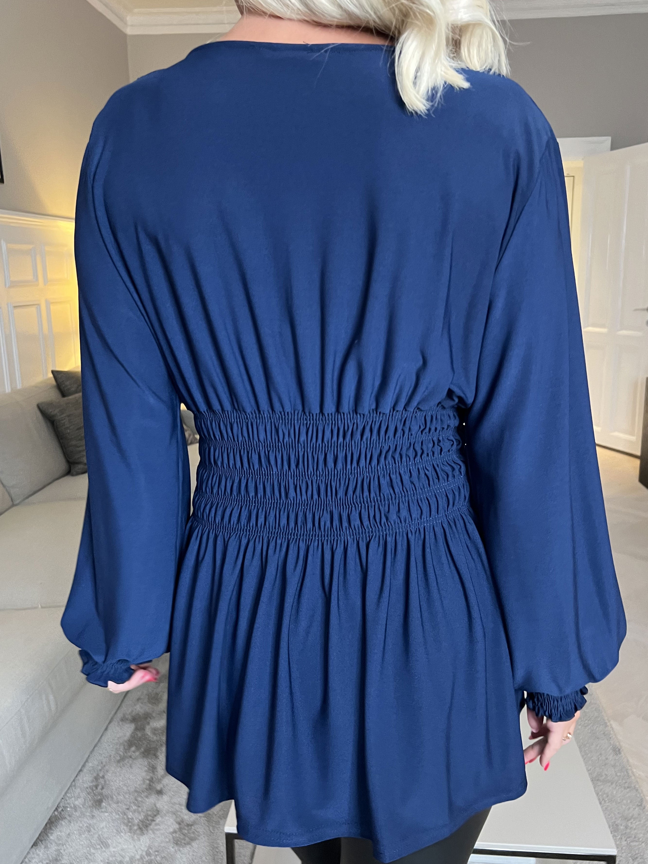 Pams Plain Shirt L/S - Bluse i elastisk stof med lange ærmer